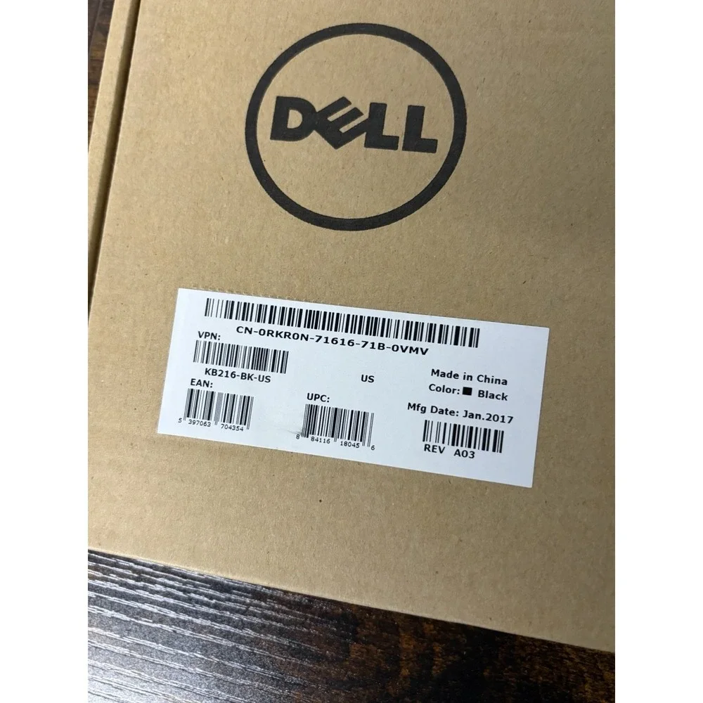 Dell KB216-BK-US Wired USB Keyboard Black Quiet Keys Multimedia 2017 Rev A03